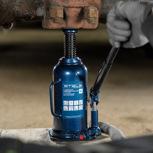 Домкрат гидравлический бутылочный, 16 т, h подъема 227-457 мм Stels по ценам производителя в Краснодаре с доставкой по всей России