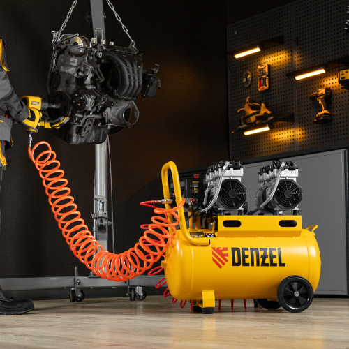 Компрессор безмасляный, малошумный DLS 1500/50, 1500 ВТ, 2x750, 50 л, 260 л/мин Denzel по ценам производителя в Краснодаре с доставкой по всей России