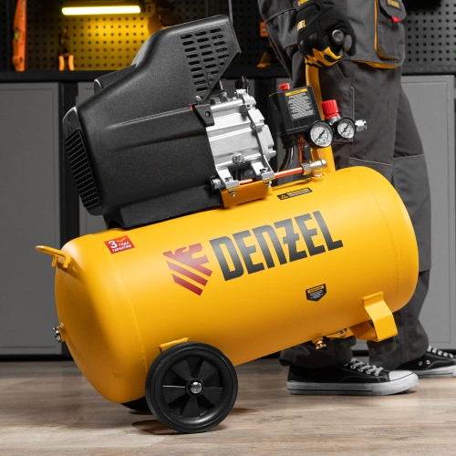 Компрессор воздушный, прямой привод DC1500/50, 1.5 кВт, 50 литров, 220 л/мин Denzel по ценам производителя в Краснодаре с доставкой по всей России