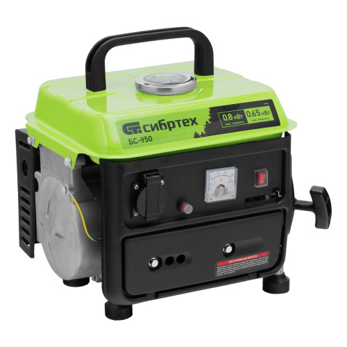 Генератор бензиновый БС-950, 0.8 кВт, 230 В, 2-х тактный, 4 л, ручной стартер Сибртех по ценам производителя в Краснодаре с доставкой по всей России