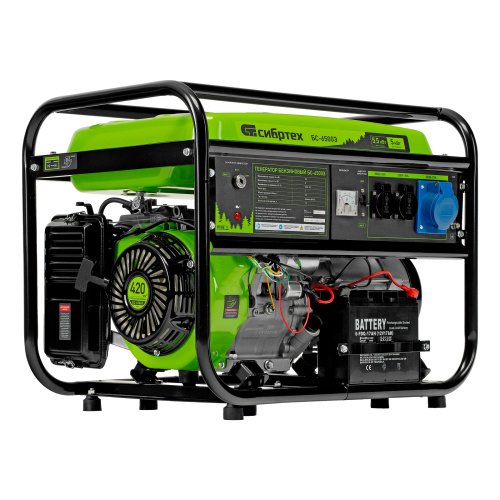 Генератор бензиновый БС-6500Э, 5.5 кВт, 230В, четырехтактный, 25 л, электростартер Сибртех по ценам производителя в Краснодаре с доставкой по всей России