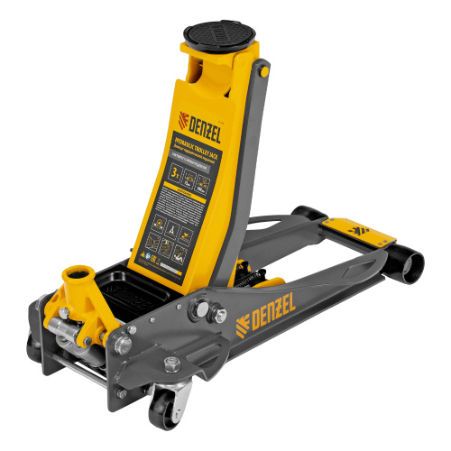 Домкрат гидравлический подкатной, 3 т, 75-500 мм, быстрый подъем, низкий подхват, проф. Denzel по ценам производителя в Краснодаре с доставкой по всей России