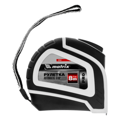 Рулетка Autostop,8 м х 25 мм,двухкомпонентный корпус,автоматическая фиксация,Pro Matrix по ценам производителя в Краснодаре с доставкой по всей России