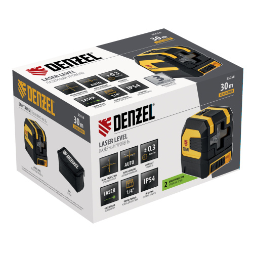 Лазерный уровень LX 03 Green, 30 м, 520 нм, резьба 1/4" Denzel по ценам производителя в Краснодаре с доставкой по всей России