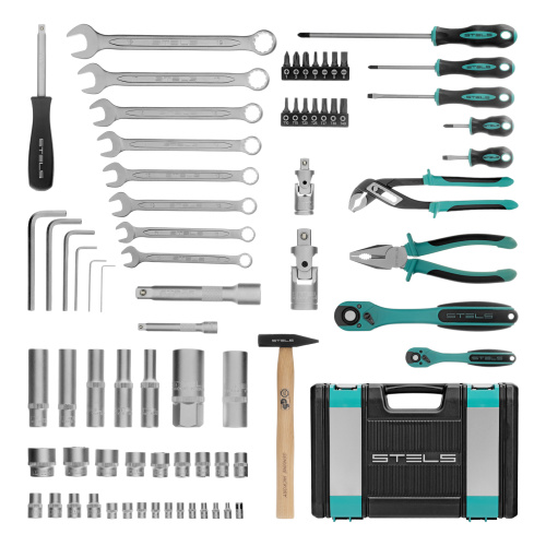 Набор инструментов, 1/2", 1/4", CrV, 12 гранные головки, пластиковый кейс, 76 предметов Stels по ценам производителя в Краснодаре с доставкой по всей России