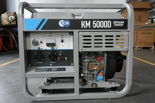 Генератор дизельный 5,0 кВт 220В с электростартером и колесами TOR KM5000D по ценам производителя в Краснодаре с доставкой по всей России