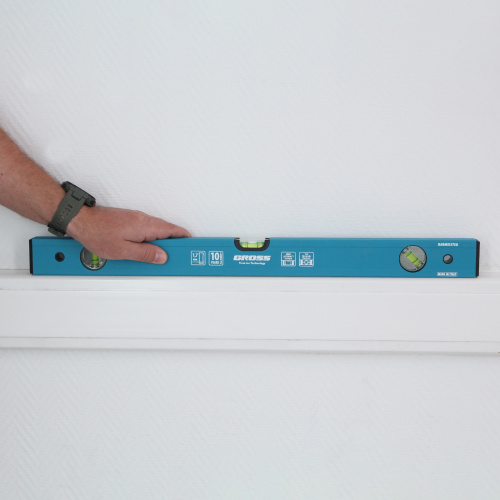 Уровень алюминиевый усиленный, 600 мм, 3 глазка Gross по ценам производителя в Краснодаре с доставкой по всей России