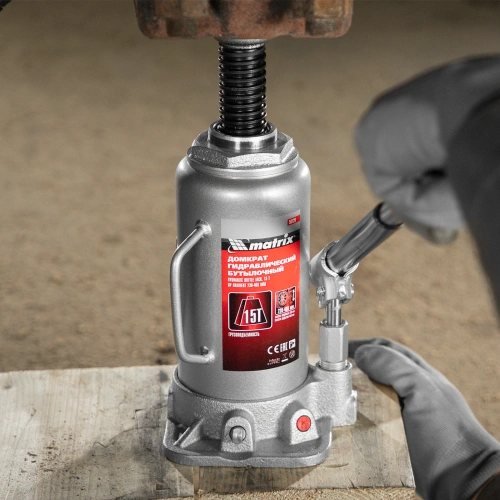 Домкрат гидравлический бутылочный, 15 т, высота подъема 230-460 мм Matrix по ценам производителя в Краснодаре с доставкой по всей России