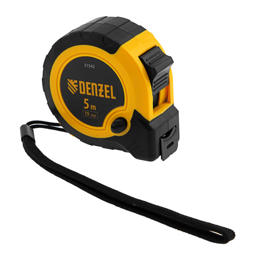 Рулетка 5м х 19мм, двухкомп. корпус, кнопка-пауза Denzel по ценам производителя в Краснодаре с доставкой по всей России