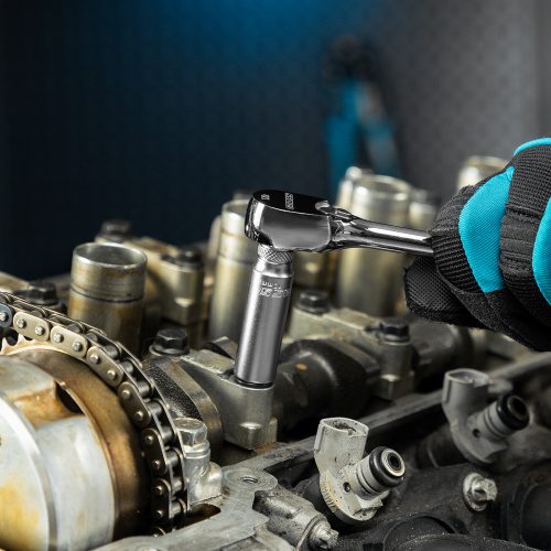 Ключ-трещотка 1/4", CrV, 120 зубьев, цельнометаллический, хром Gross по ценам производителя в Краснодаре с доставкой по всей России