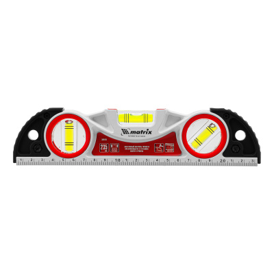 Уровень алюминиевый литой, фрезерованный, 3 глазка, две ударные площадки, 235 мм Matrix по ценам производителя в Краснодаре с доставкой по всей России