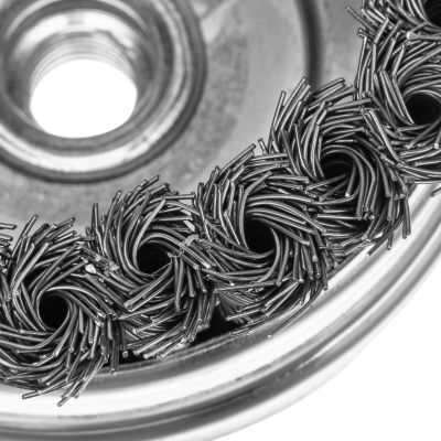 Щетка для УШМ Heavy Duty, 100 мм, М14, "чашка", крученая проволока 0.5 мм Matrix купить в Москве с доставкой по всей России | ProtosMarket.ru