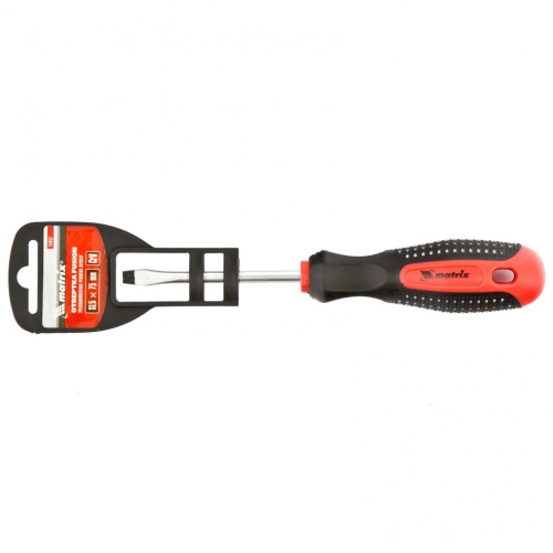 Отвертка Fusion, SL5 х 75 мм, CrV, трехкомпонентная рукоятка "Anti slip" Matrix по ценам производителя в Краснодаре с доставкой по всей России