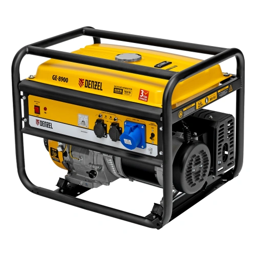 Генератор бензиновый GE 8900, 8.5 кВт, 220 В/50 Гц, 25 л, ручной старт Denzel по ценам производителя в Краснодаре с доставкой по всей России