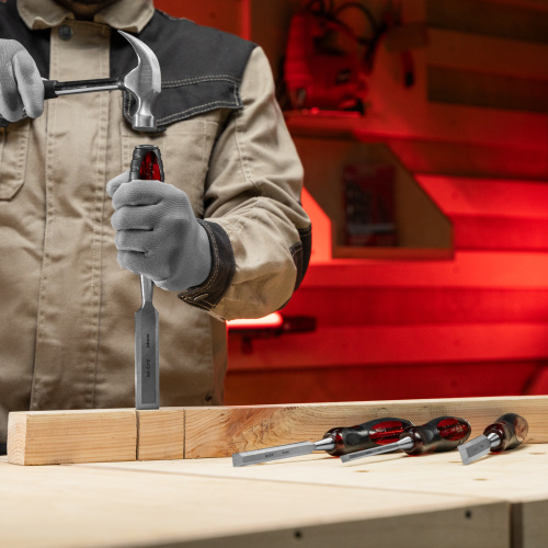 Набор долот-стамесок плоских "Тигровый глаз", 4 шт, 6-12-18-24 мм Matrix по ценам производителя в Краснодаре с доставкой по всей России