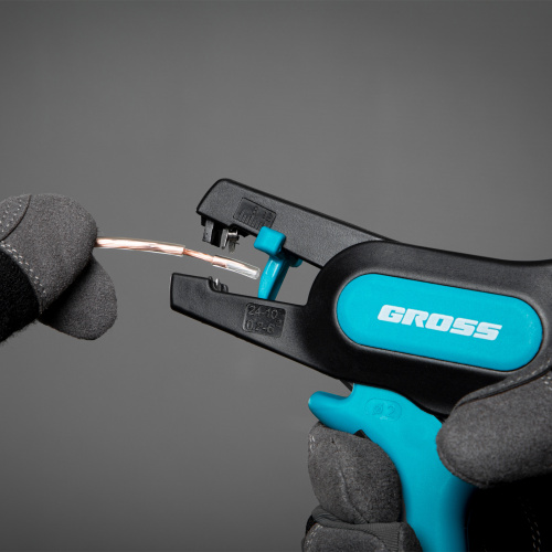 Щипцы для зачистки электропроводов 0.2-6 мм2 (10-24 AWG) лезвие: нержавеющая сталь Gross по ценам производителя в Краснодаре с доставкой по всей России