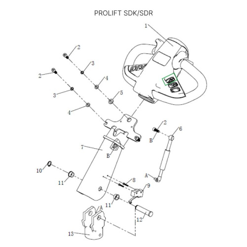 Корпус кнопки подъема-опускания вил для штабелеров SDR 1533/1536/1545S/1645/1656/2036/2045, SDK по ценам производителя в Краснодаре с доставкой по всей России