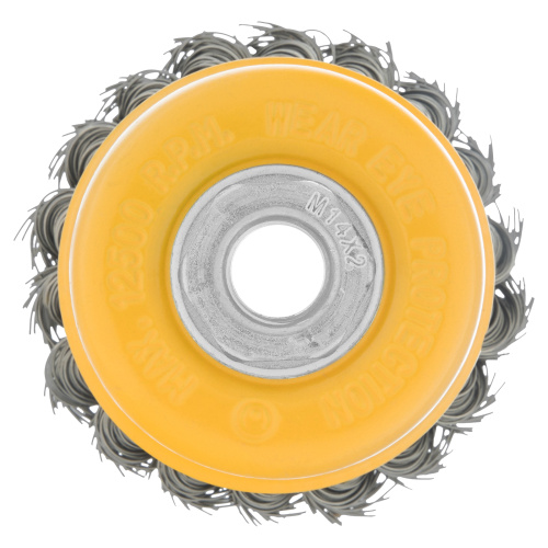 Щетка для УШМ, 75 мм, "Чашка", крученая нержавеющая проволока 0.5 мм, М14 Denzel по ценам производителя в Краснодаре с доставкой по всей России