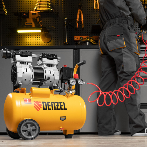 Компрессор DLS950/24 безмаслянный малошумный 950 Вт, 165 л/мин, ресивер 24 л Denzel по ценам производителя в Краснодаре с доставкой по всей России
