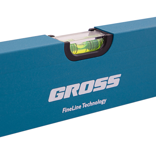 Уровень алюминиевый, 1800 мм, усиленный с ударопрочными заглушками, рукоятки, 3 глазка Gross по ценам производителя в Краснодаре с доставкой по всей России