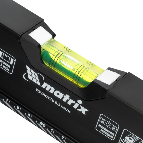 Уровень алюминиевый, усиленный, фрезерованный, 3 глазка, двухкомпонентные рукоятки, 800 мм Matrix по ценам производителя в Краснодаре с доставкой по всей России