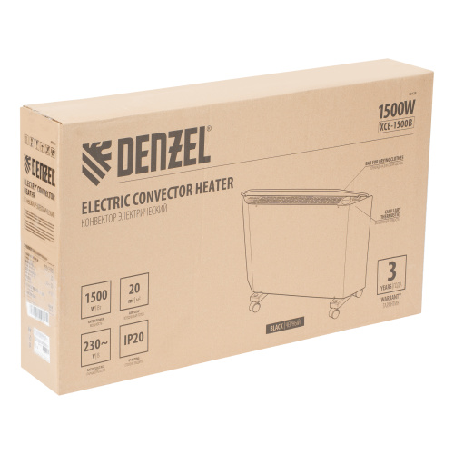 Конвектор электрический XCE-1500 B, 230 В, 1500 Вт, X-образный нагреватель Denzel по ценам производителя в Краснодаре с доставкой по всей России