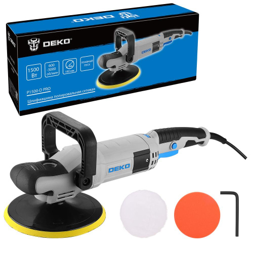 Шлифмашина полировальная сетевая DEKO P1500-D PRO, 180мм, 1500 Вт по ценам производителя в Краснодаре с доставкой по всей России