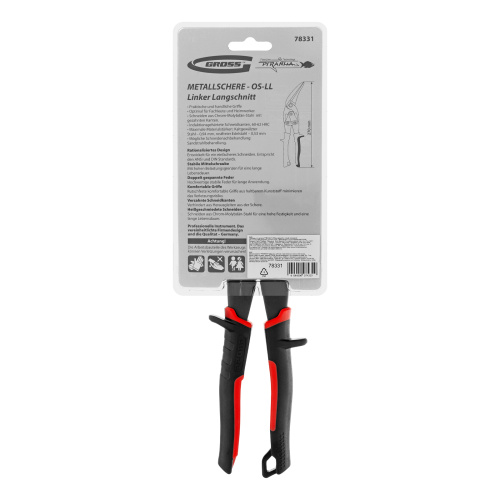 Ножницы по металлу "Piranha", 270 мм, прямой и левый проходной рез, сталь СrMo, двухкомпонентные рукоятки Gross по ценам производителя в Краснодаре с доставкой по всей России