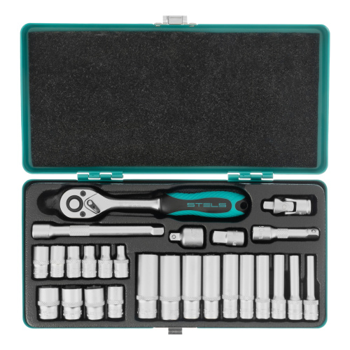 Набор торцевых головок с трещоткой, 1/4", 26 предметов Stels по ценам производителя в Краснодаре с доставкой по всей России