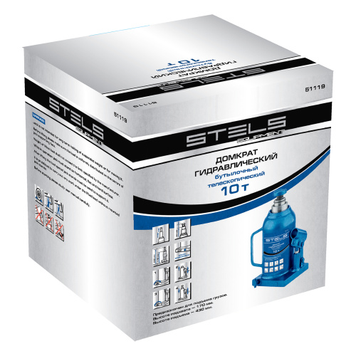 Домкрат гидравлический бутылочный телескопический, 10 т, H подъема 170-430 мм Stels по ценам производителя в Краснодаре с доставкой по всей России