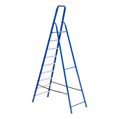 Стремянка, 9 ступеней, стальной профиль, алюминиевые ступени Сибртех по ценам производителя в Краснодаре с доставкой по всей России