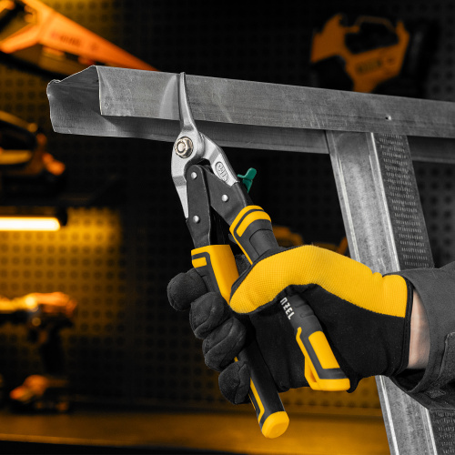 Ножницы по металлу, 270 мм, прямой и правый рез, сталь-СrMo, трехкомпонентные рукоятки Denzel по ценам производителя в Краснодаре с доставкой по всей России