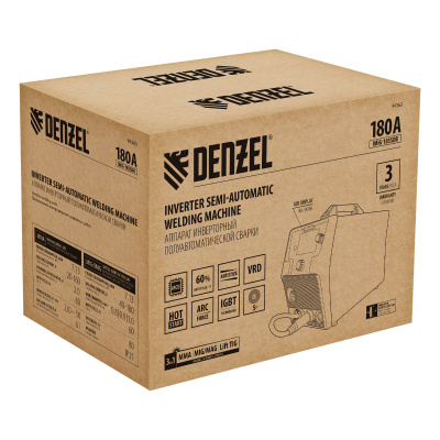 Аппарат инвертор. полуавтомат. cварки IMIG-185SDR, 180 А, ПВ 60%, катушка 5 кг Denzel купить в Москве с доставкой по всей России | ProtosMarket.ru
