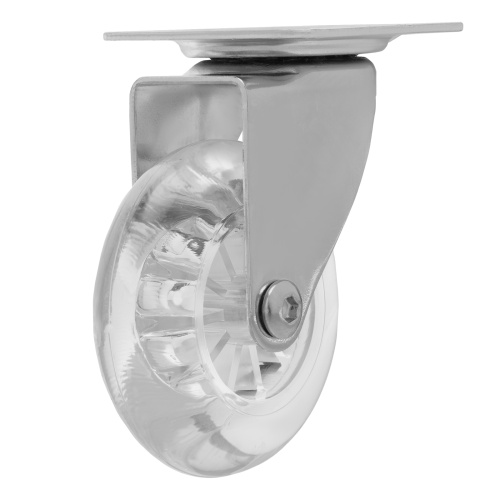 Колесо ПУ прозрачное поворотное d-75 мм, крепление платформенное Сибртех по ценам производителя в Краснодаре с доставкой по всей России