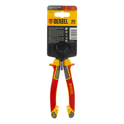 Плоскогубцы комбинированные, диэлектрические трехкомпонентные рукоятки до 1000 В, 180 мм Denzel по ценам производителя в Краснодаре с доставкой по всей России