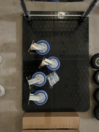 Тележка платформенная 650 кг TOR PH650 (890x590) со складной ручкой (пластиковые колеса 125 мм) по ценам производителя в Краснодаре с доставкой по всей России