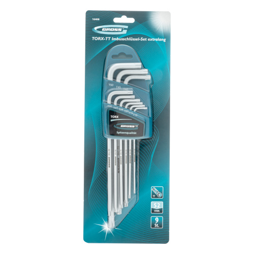 Набор ключей имбусовых Torx -TT, 9 шт: T10-T50, экстра-длинные, S2, сатинированные Gross по ценам производителя в Краснодаре с доставкой по всей России