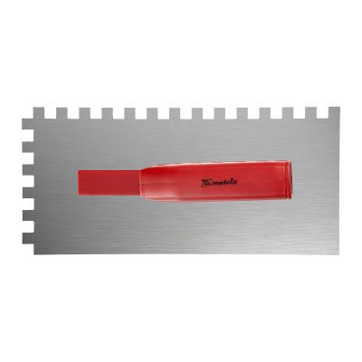 Гладилка стальная, 280 x 130 мм, зеркальная полировка, пластмастмассовая ручка, зуб 10 x 10 мм Matrix по ценам производителя в Краснодаре с доставкой по всей России