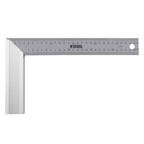 Угольник стальной 300 мм, нержавеющая сталь, градуировка, алюминиевое основание Denzel по ценам производителя в Краснодаре с доставкой по всей России