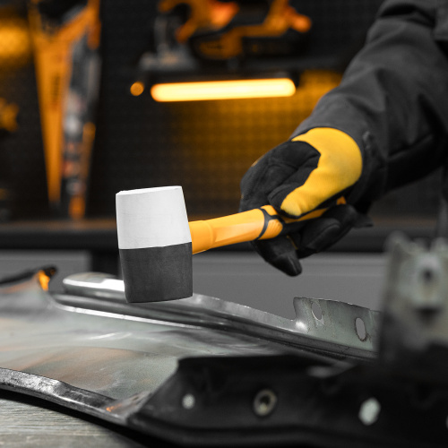 Киянка резиновая, 225 г, черно-белая, фибергласовая рукоятка c TPR покрытием Denzel по ценам производителя в Краснодаре с доставкой по всей России