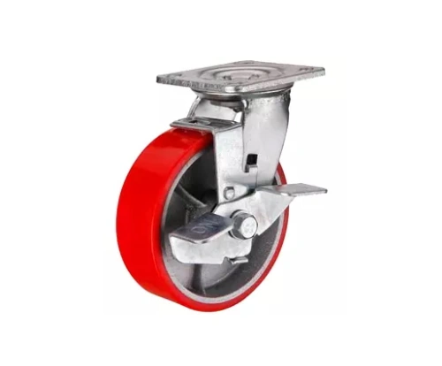 Колесо большегрузное поворотное SCpb 93 75 мм полиуретановое с тормозом (N) по ценам производителя в Краснодаре с доставкой по всей России