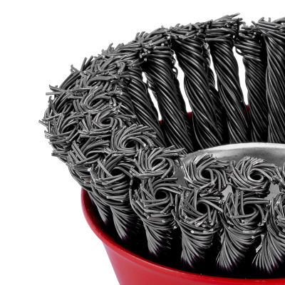 Щетка для УШМ, 125 мм, М14, "чашка", двухрядная, крученая проволока 0.8 мм Matrix по ценам производителя в Краснодаре с доставкой по всей России