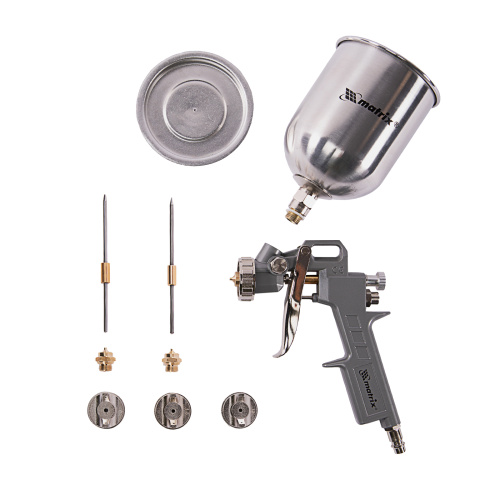 Краскораспылитель пневматический с верхним бачком V 0.6 л, сопло D 1.2, 1.5 и 1.8 мм Matrix по ценам производителя в Краснодаре с доставкой по всей России
