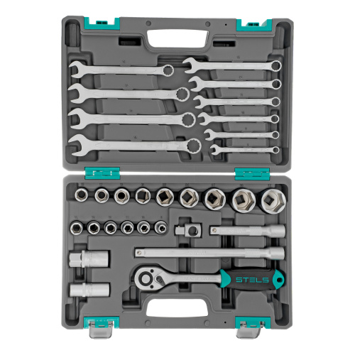 Набор инструментов, 1/2", CrV, пластиковый кейс 31 предмет Stels по ценам производителя в Краснодаре с доставкой по всей России