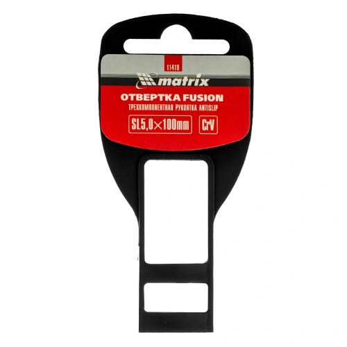 Отвертка Fusion, SL5 х 100 мм, CrV, трехкомпонентная рукоятка "Anti slip" Matrix по ценам производителя в Краснодаре с доставкой по всей России
