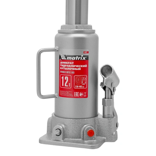 Домкрат гидравлический бутылочный, 12 т, высота подъема 230-465 мм Matrix по ценам производителя в Краснодаре с доставкой по всей России