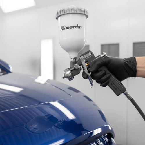 Набор пневмоинструмента, 5 предметов, быстросъемное соединение, краскораспылитель с верхним бачком Matrix по ценам производителя в Краснодаре с доставкой по всей России