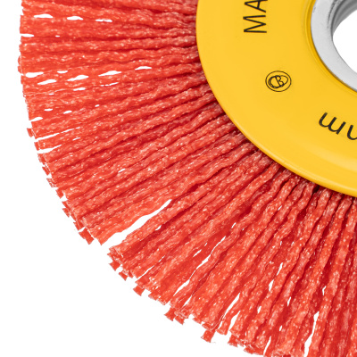 Щетка для УШМ, 125 мм, Плоская, нейлоновая щетина, посадка 22,2 мм Denzel по ценам производителя в Краснодаре с доставкой по всей России