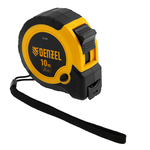Рулетка 10м х 25мм, двухкомп. корпус, кнопка-пауза Denzel по ценам производителя в Краснодаре с доставкой по всей России