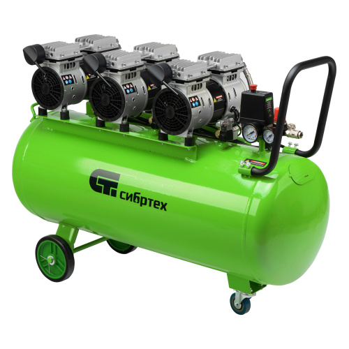 Компрессор безмаслянный малошумный МБ 2250/100, 2250 Вт, 100л, 400 л/мин Сибртех по ценам производителя в Краснодаре с доставкой по всей России